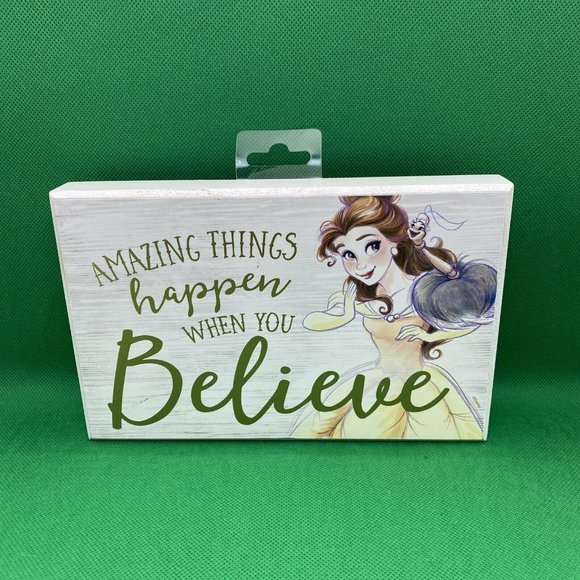 Disney Wall Decor Disney Amazing Things Happen When You Believe Bella Home Decor 8x5 Wood Sign Poshmark